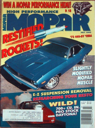 HIGH PERFORMANCE MOPAR 1993 JULY - SS/AA HEMI CUDA*